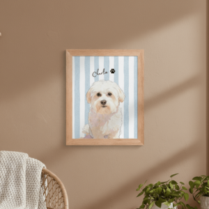 blue strips dog portrait product image