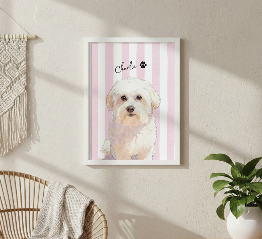 rose strips dog portrait product image