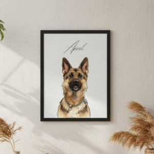 Watercolor Style Dog Portrait